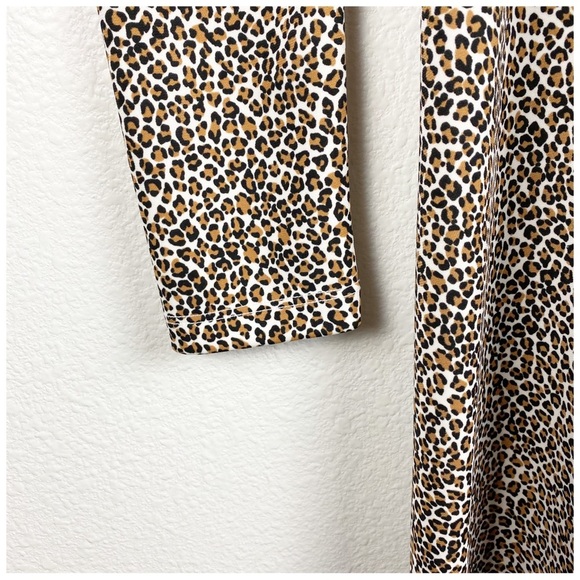 Banana Republic Fit and Flare Leopard Print Long Sleeve Midi Dress Size XS - Picture 8 of 12